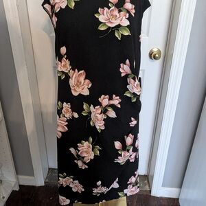 Jessica Howard Black Dress with Pink Floral Design